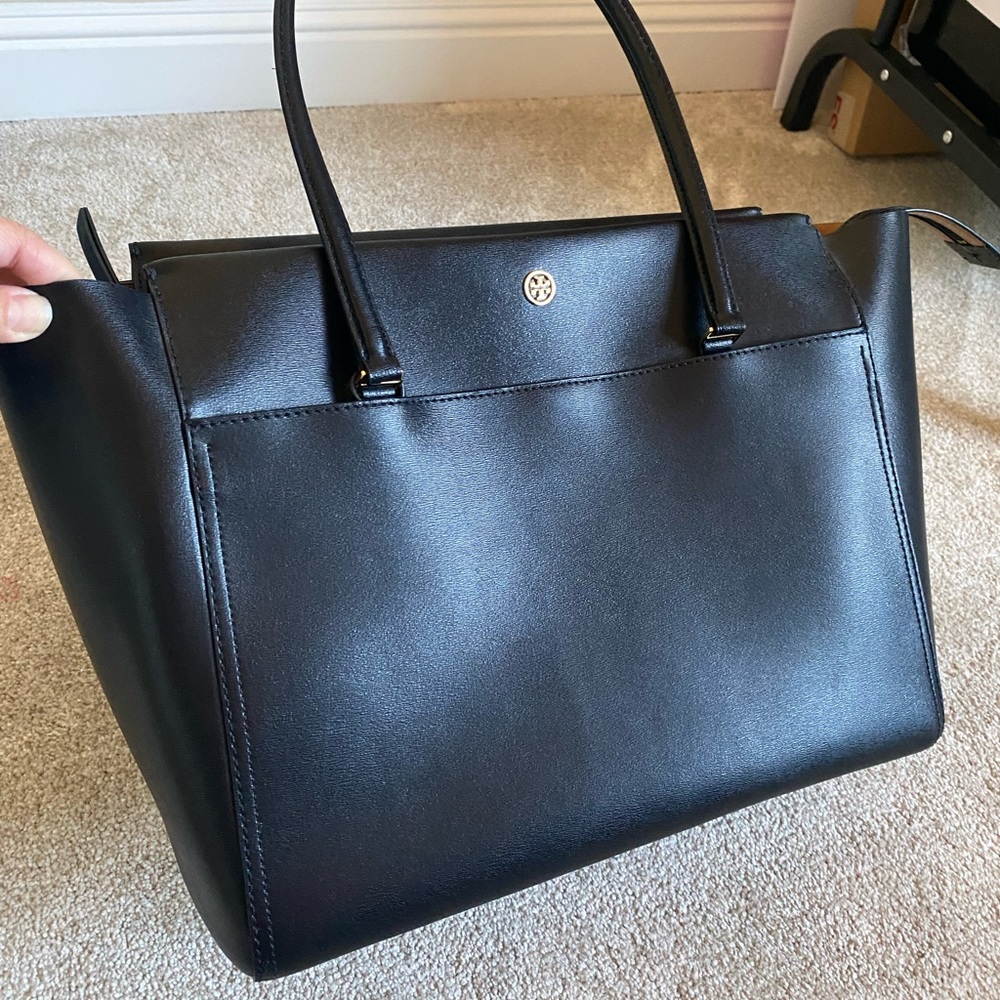 Tory Burch Leather Black Tote Bag
